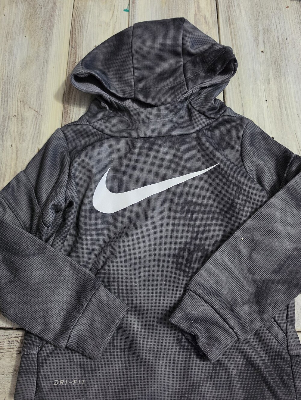 Nike Kids' Gray Dri-FIT Hooded Pullover Jacket